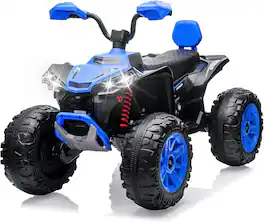 GARVEE - 24V 2 Seater Kids Ride On ATV, 4-Wheeler Quad Car with Forward/Reverse 2 Gears, Electric Vehicle ATV Car for Boys Girls - Blue