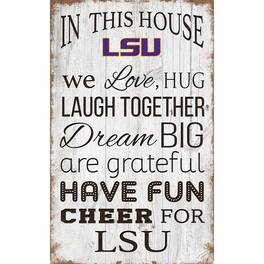 Fan Creations - LSU Tigers 11'' x 19'' Team In This House Sign - Multicolor