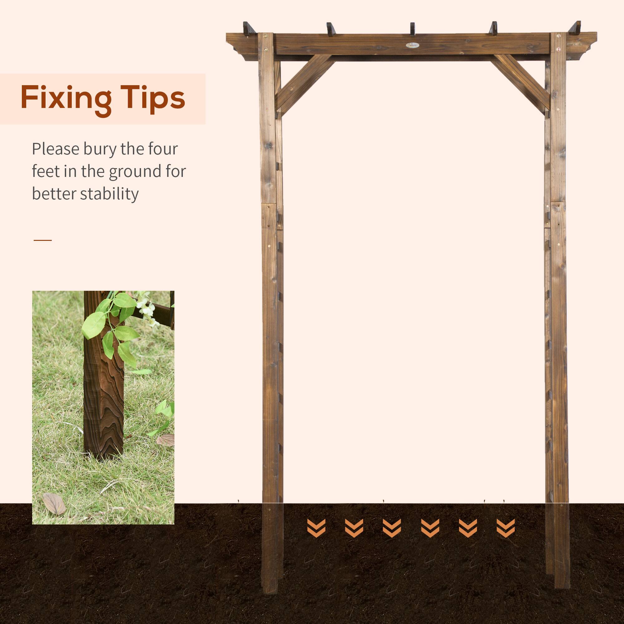 Fixing Tips
Please bury the four feet in the ground for better stability