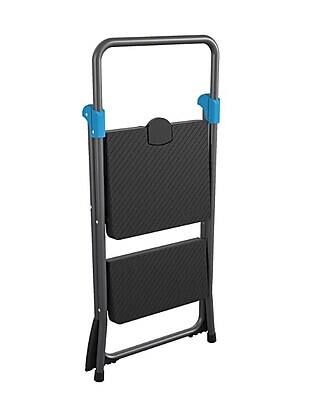 Alt View 4. Cosco - Commercial 2-Step Folding Stool, 300 lb Capacity, Gray - Gray/Black.
