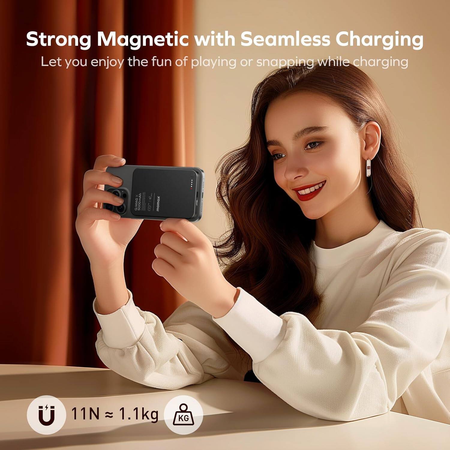Strong Magnetic with Seamless Charging: Let you enjoy the fun of playing or snapping while charging.