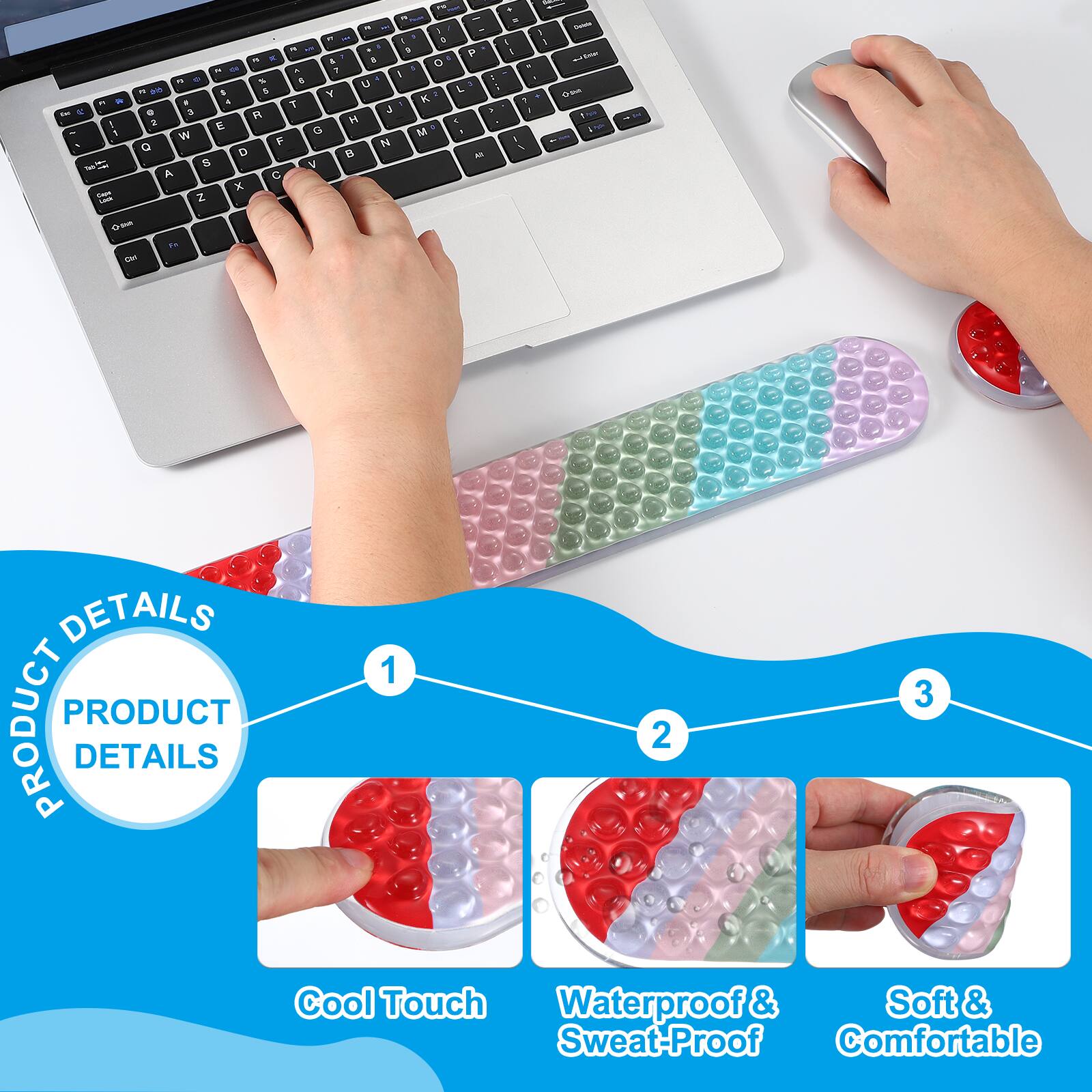 - PRODUCT DETAILS
- 1 Cool Touch
- 2 Waterproof & Sweat-Proof
- 3 Soft & Comfortable
