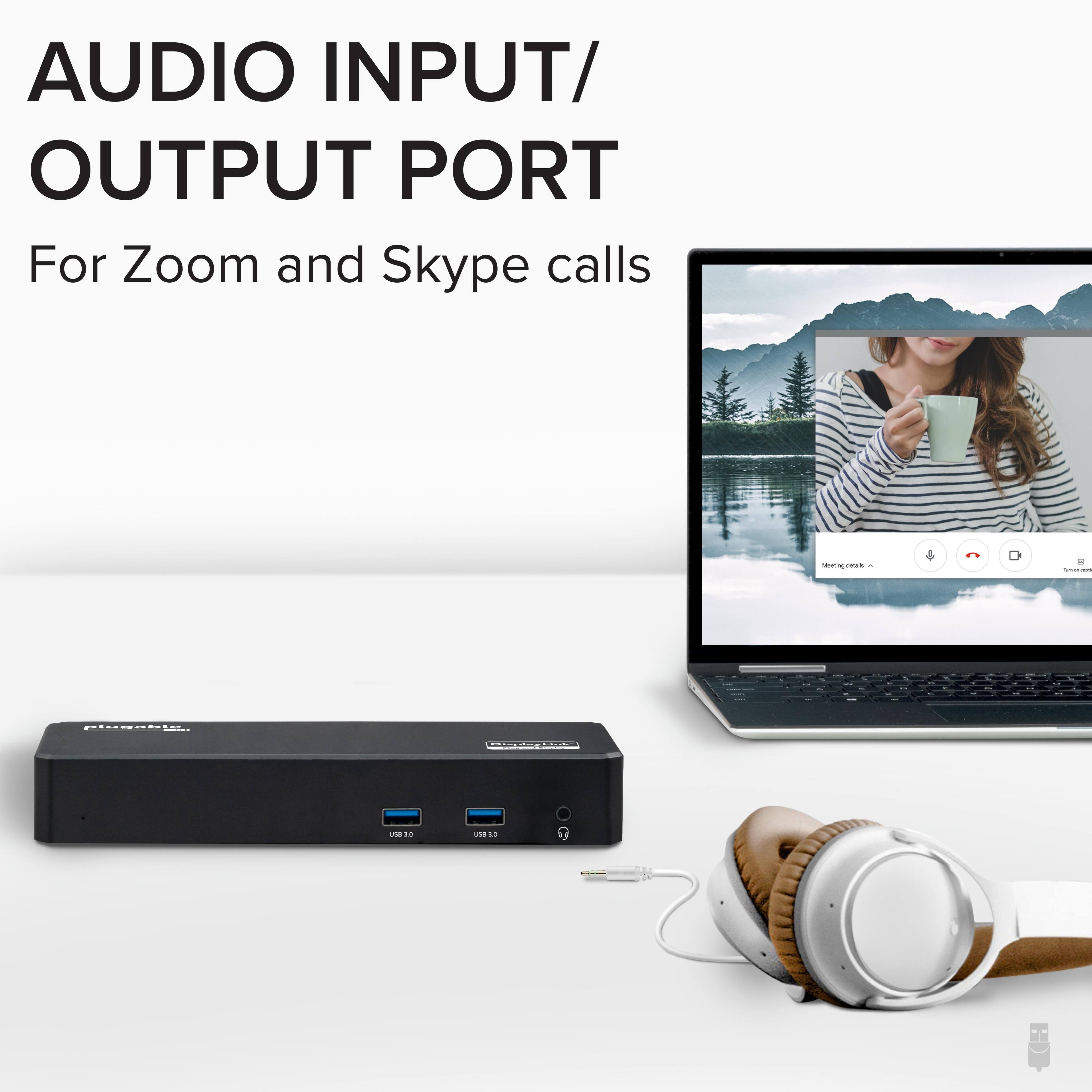 AUDIO INPUT/ OUTPUT PORT For Zoom and Skype calls Meetnpa - PUgRPLE. una i. LB .. 3