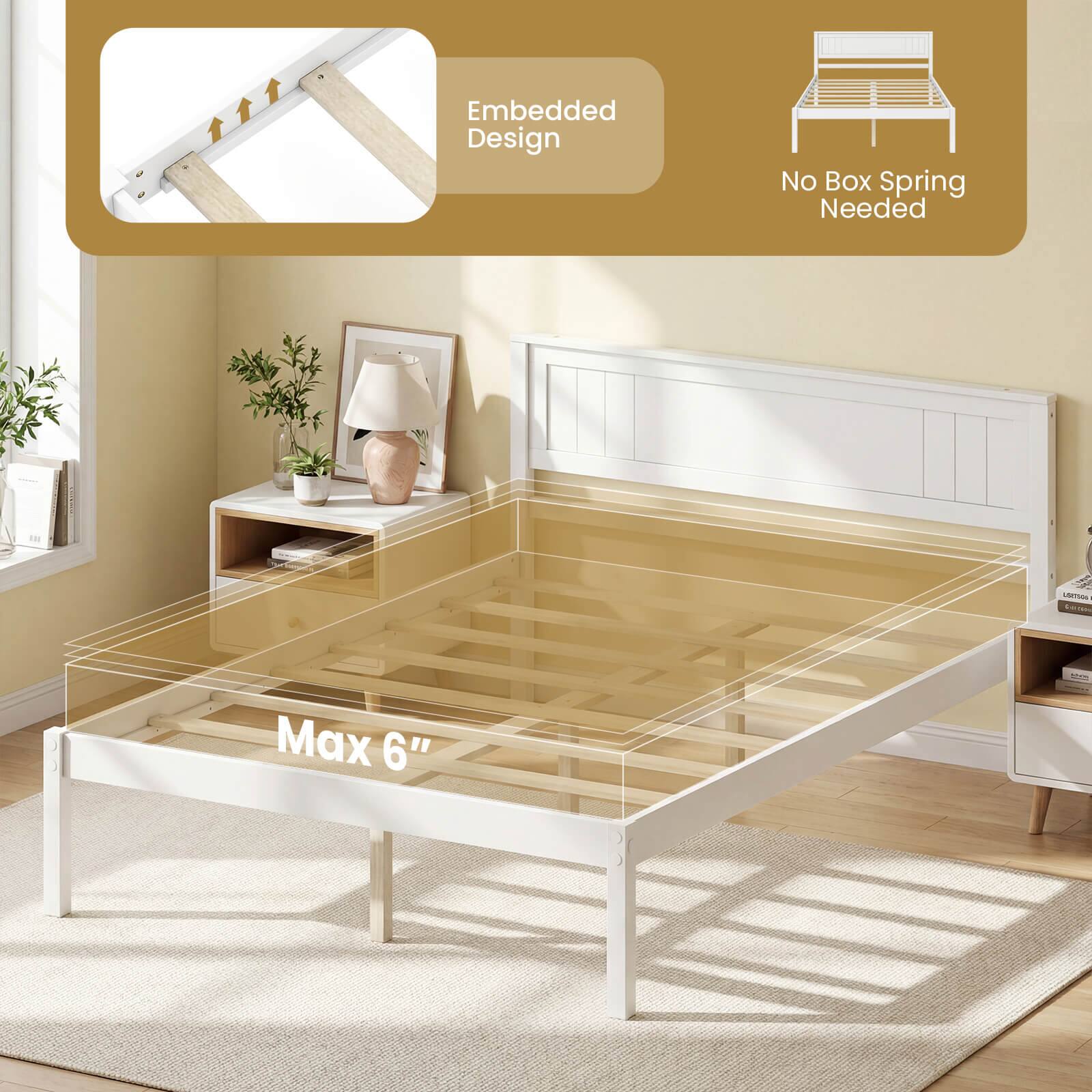 Embedded Design  
No Box Spring Needed  
Max 6"
