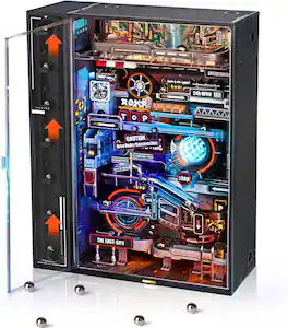Robotime - ROKR 3D The Last City (With Automatic Ascent Set) Puzzles Building Toy Sets Marble Run Model Kits for Adults - Brown