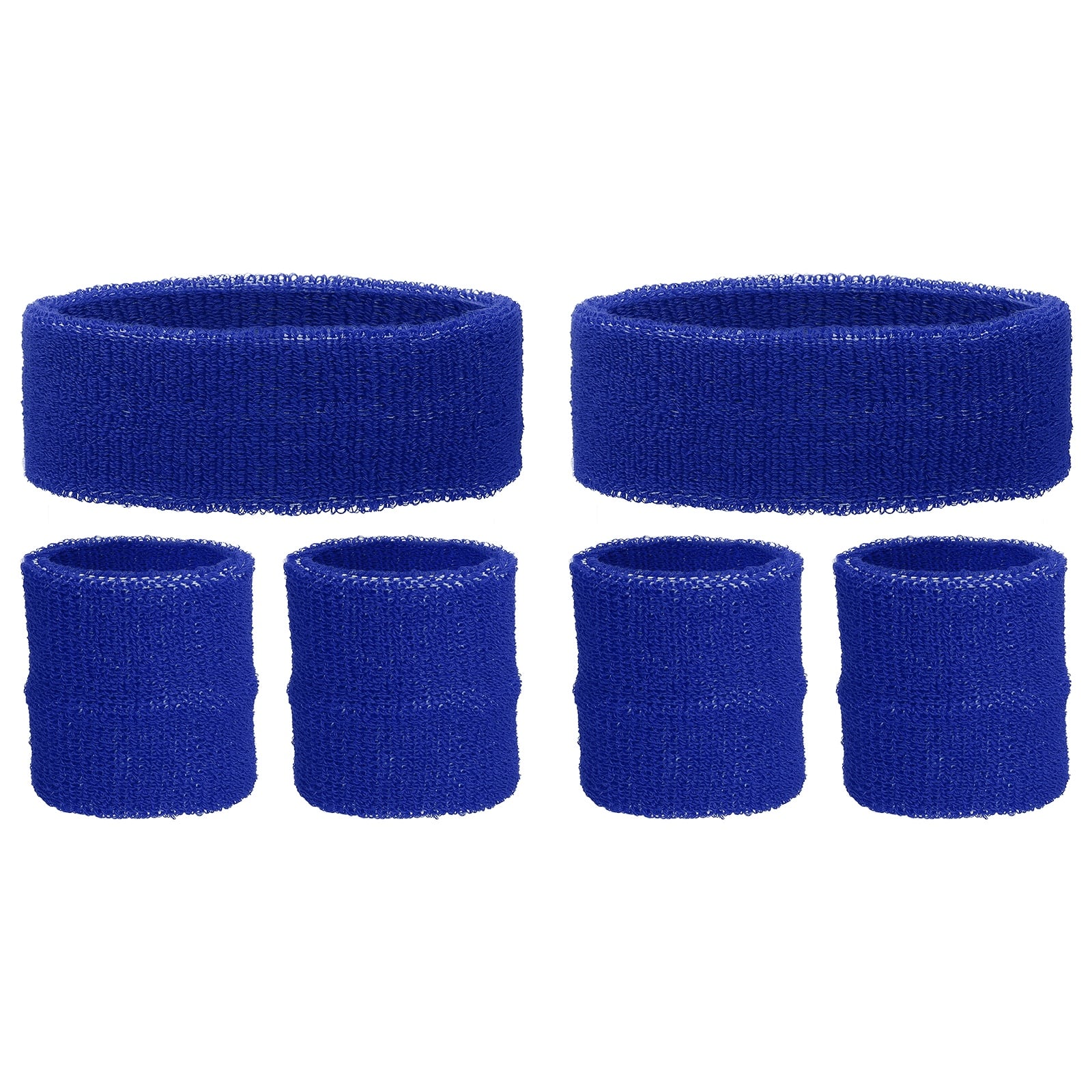 Unique Bargains - Sweatband Set, 2pcs Headband + 4pcs Wristbands Moisture Wicking Breathable Athletic Bands 6pcs for Sports - Blue price history on PriceWatchPro