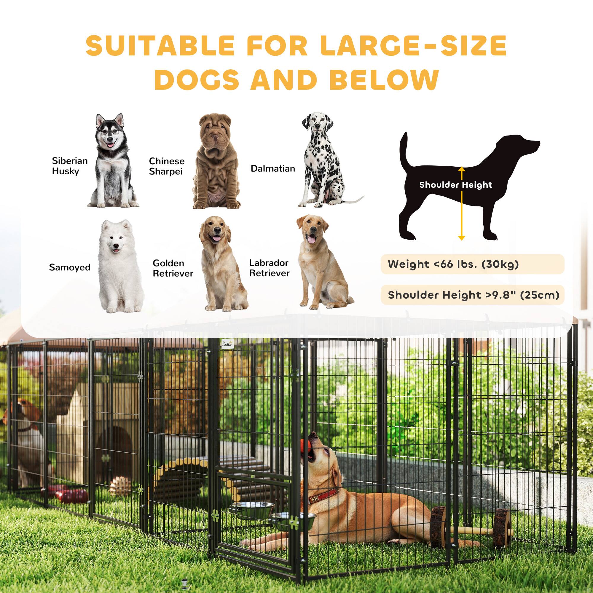 SUITABLE FOR LARGE-SIZE DOGS AND BELOW

Siberian Husky  
Chinese Sharpei  
Dalmatian  
Samoyed  
Golden Retriever  
Labrador Retriever  

Weight < 66 lbs. (30kg)  
Shoulder Height > 9.8" (25cm)
