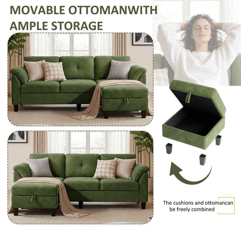 MOVABLE OTTOMAN WITH AMPLE STORAGE

The cushions and ottoman can be freely combined