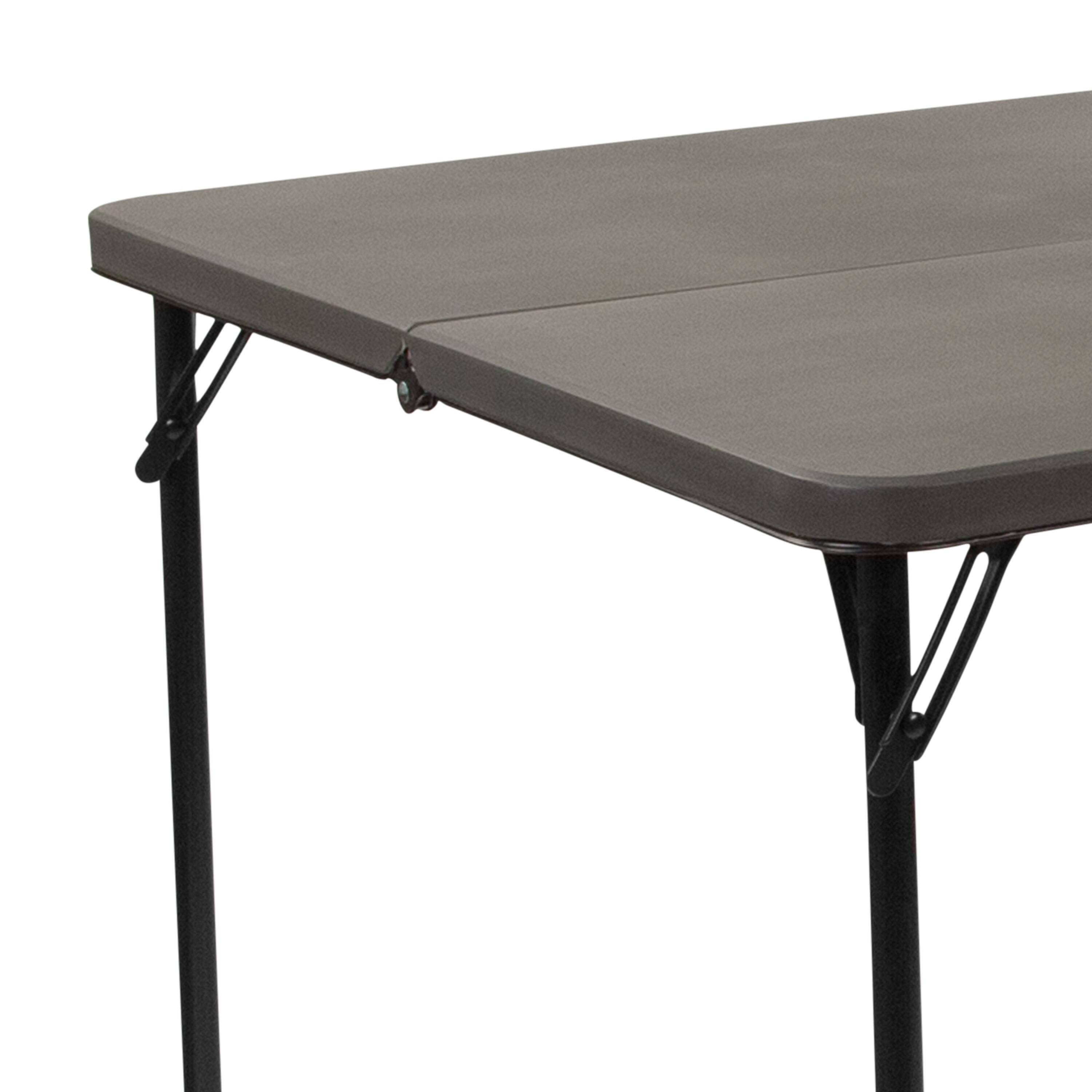 Alt View 20. Alamont Home - 2.83-Foot Square Bi-Fold Plastic Folding Table with Carrying Handle - Dark Gray.