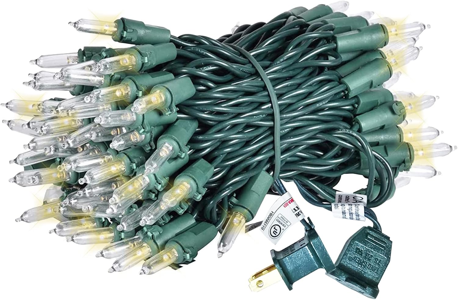 Schertz - 100 LED 33FT Christmas Twinkle String Lights, 25 Twinkling LEDs, Connect Up to 22 Sets End-to-End for Indoor - Warm White