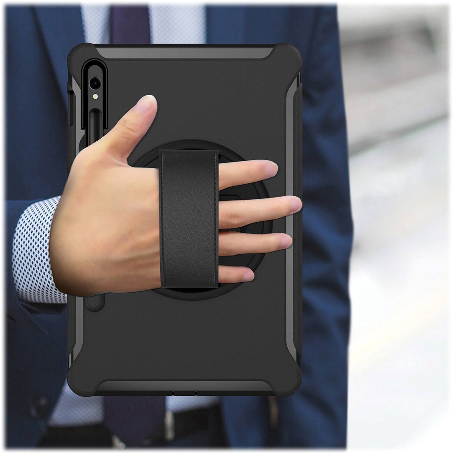 Alt View 18. SaharaCase - Protection Hand Strap Series Case for Samsung Galaxy Tab S10 Ultra, Tab S9 Ultra, and Tab S8 Ultra - Black.