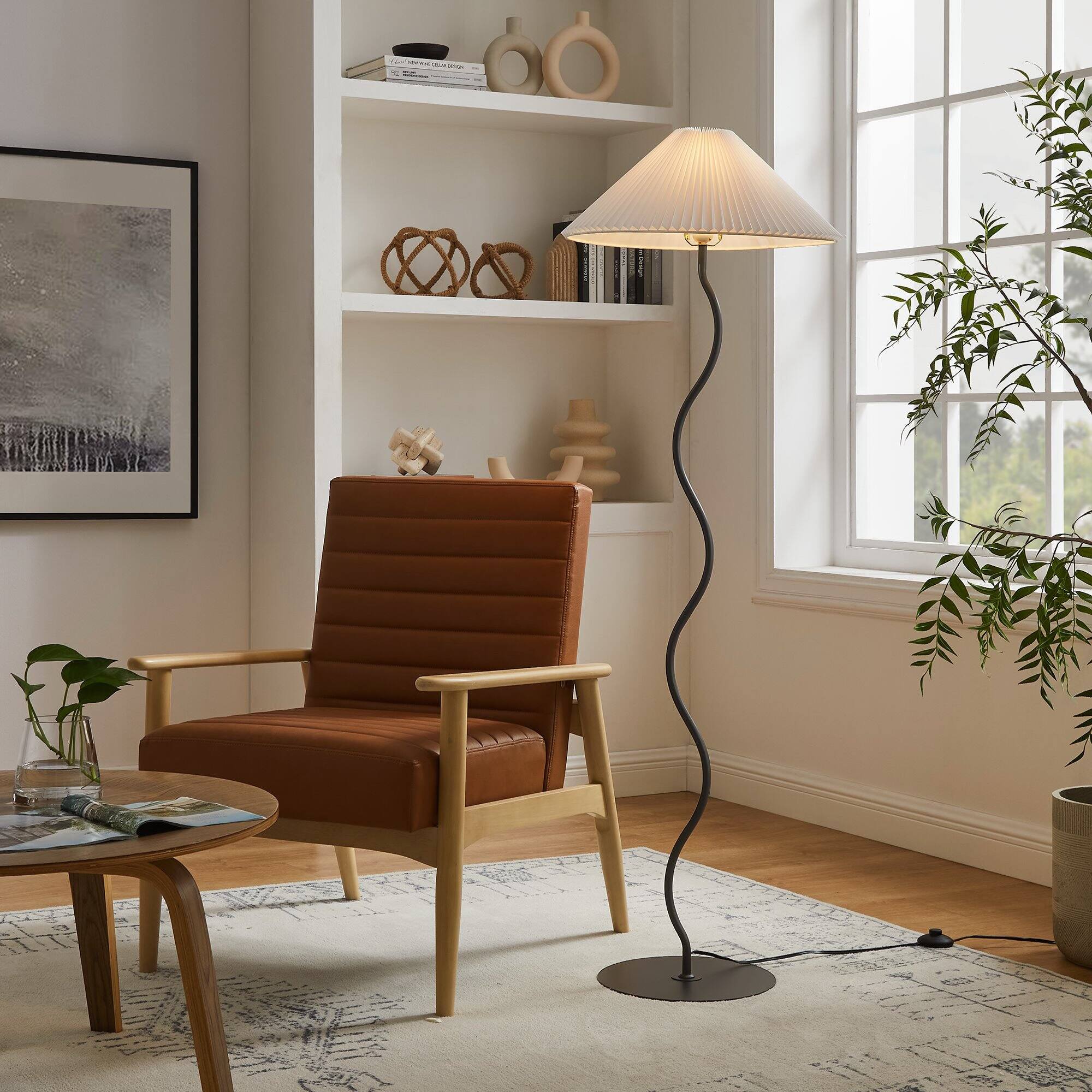 Alt View 2. Modway - Wave Squiggle Floor Lamp by Modway - Black.