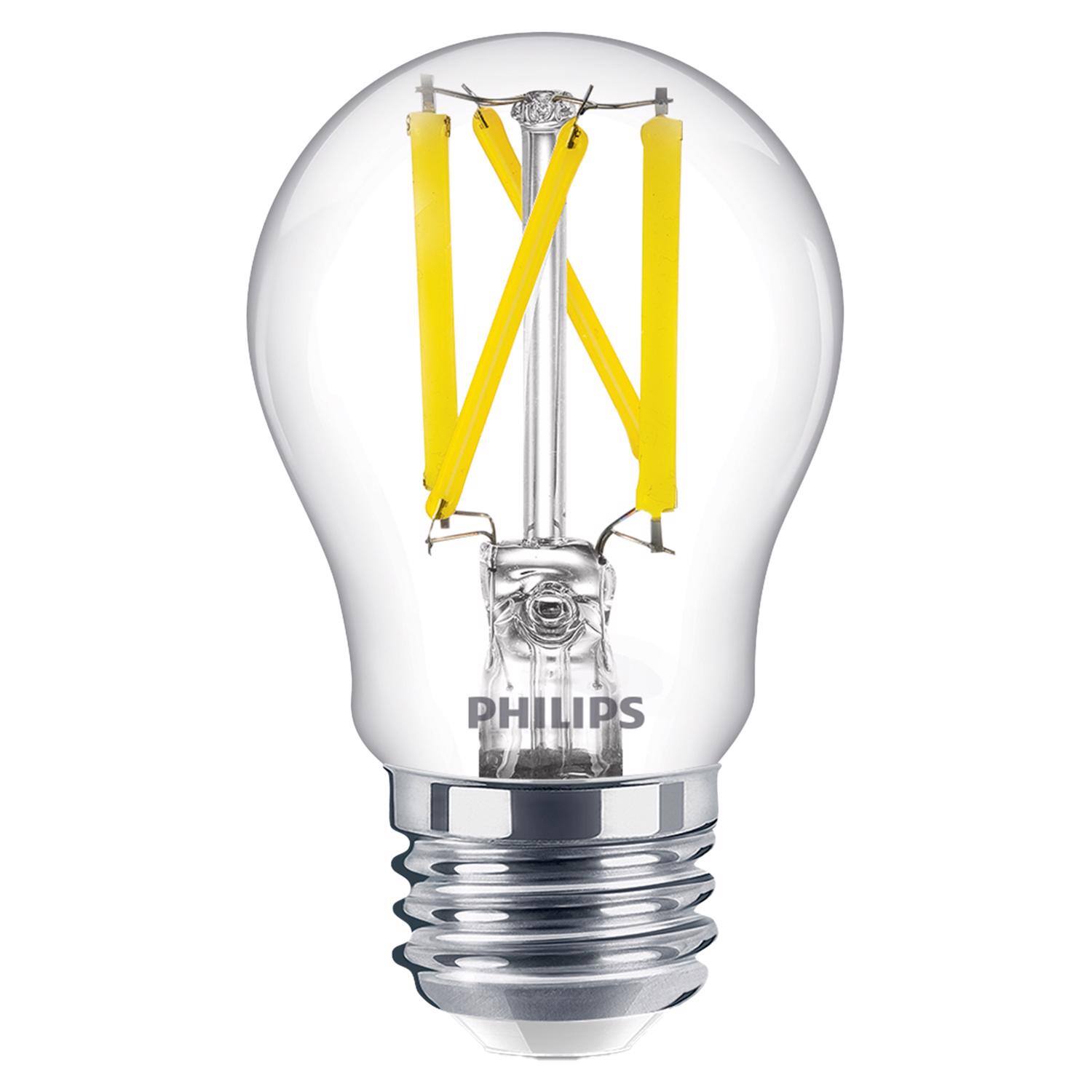 Angle. Philips - Philips A15 E26 (Medium) LED Bulb Soft White 40 Watt Equivalence 2 pk.