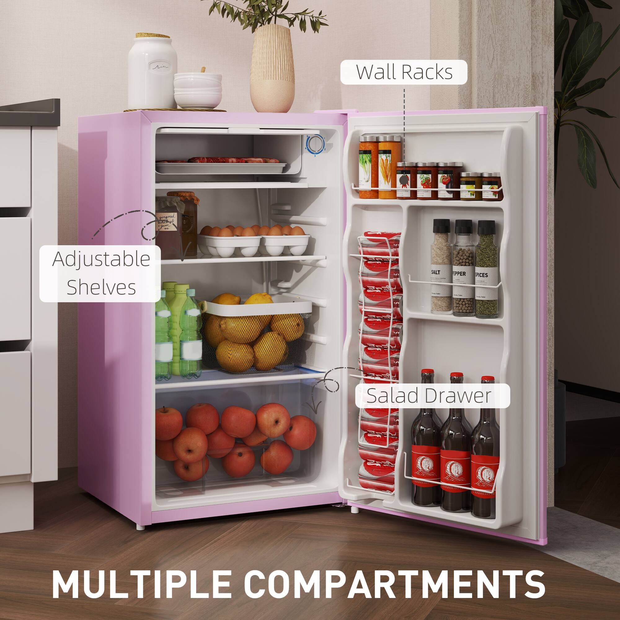 Wall Racks - Adjustable Shelves - Salad Drawer - MULTIPLE COMPARTMENTS