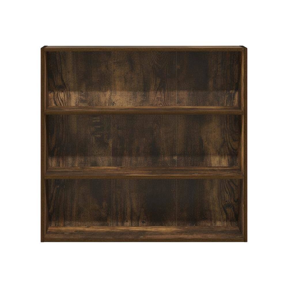 Back. FurniFact - Amber Pine 3-Tier Open Shelf Bookcase with Modern Design - Amber Pine.