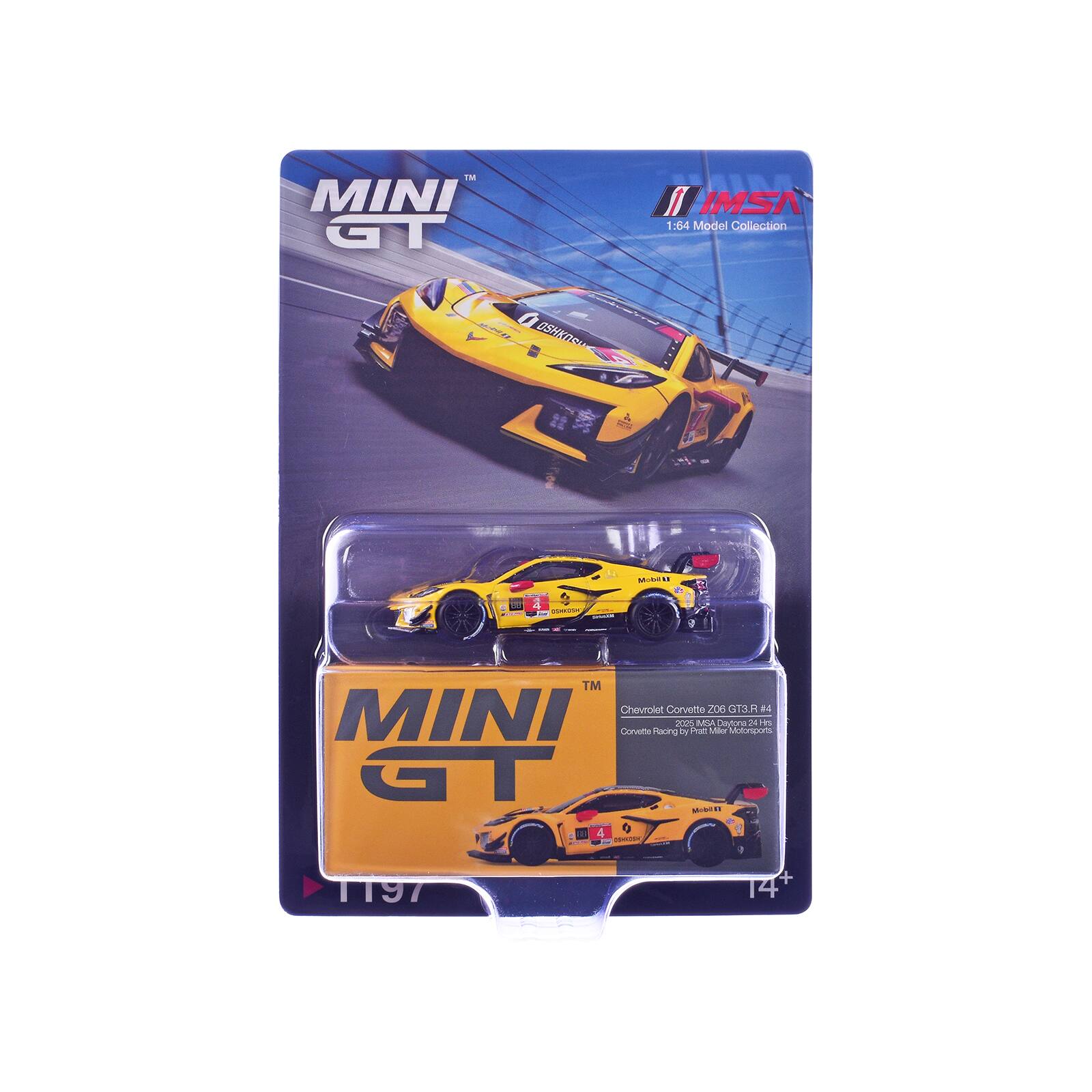 MINI GT IMSA 1:64 Model Collection  
Chevrolet Corvette Z06 GT3.R  
2020 IMSA WeatherTech SportsCar Championship  
Corvette Racing by Pratt & Miller  
1197