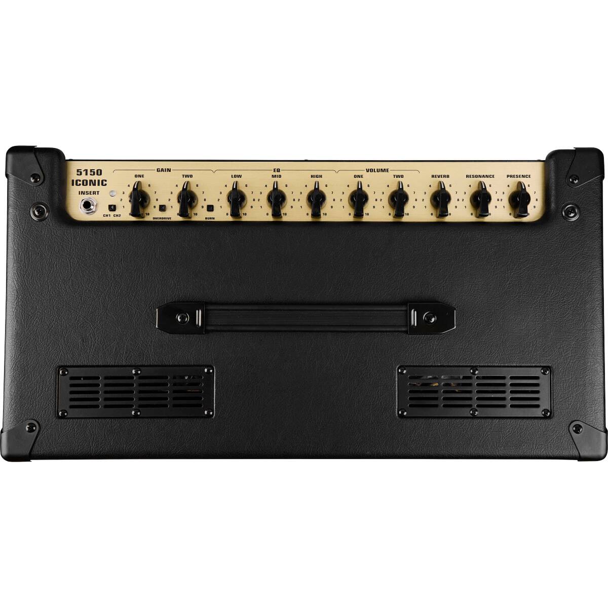 5150 ICONIC INSERT  
GAIN  
- ONE  
- TWO  
- LOW  
- MID  
VOLUME  
- ONE  
- TWO  
REVERB  
RESONANCE  
PRESENCE  
HIGH