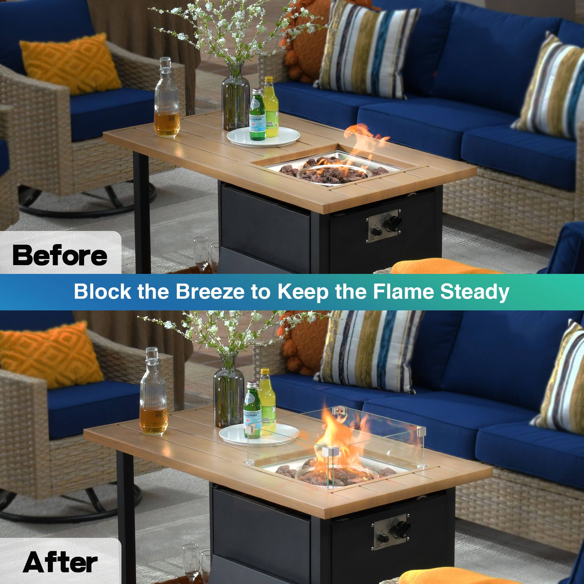 Before  
Block the Breeze to Keep the Flame Steady  

After