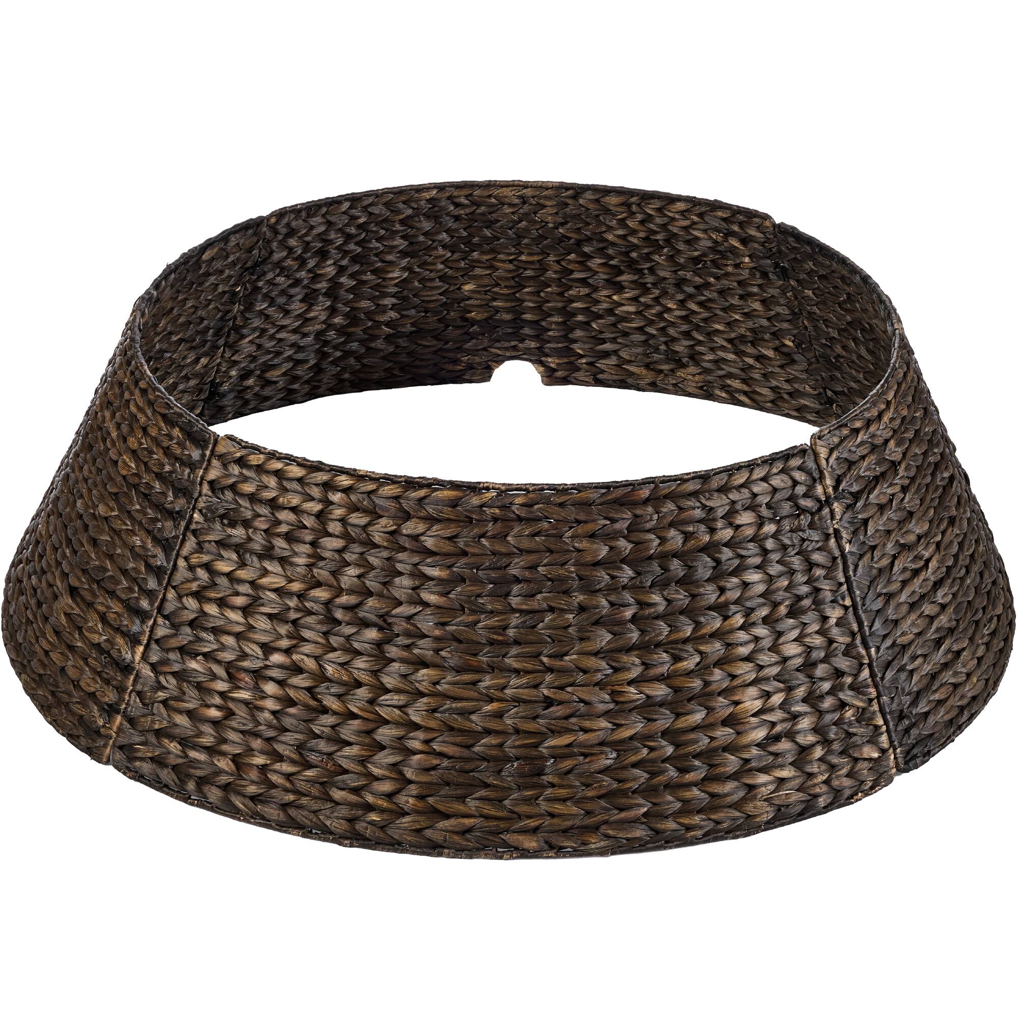 Front. Best Choice Products - Best Choice Products 24in Woven Hyacinth Christmas Tree Collar, Tree Skirt Accessory w/ Cord Cut-Out - Espresso - Espresso – Classic Weave.