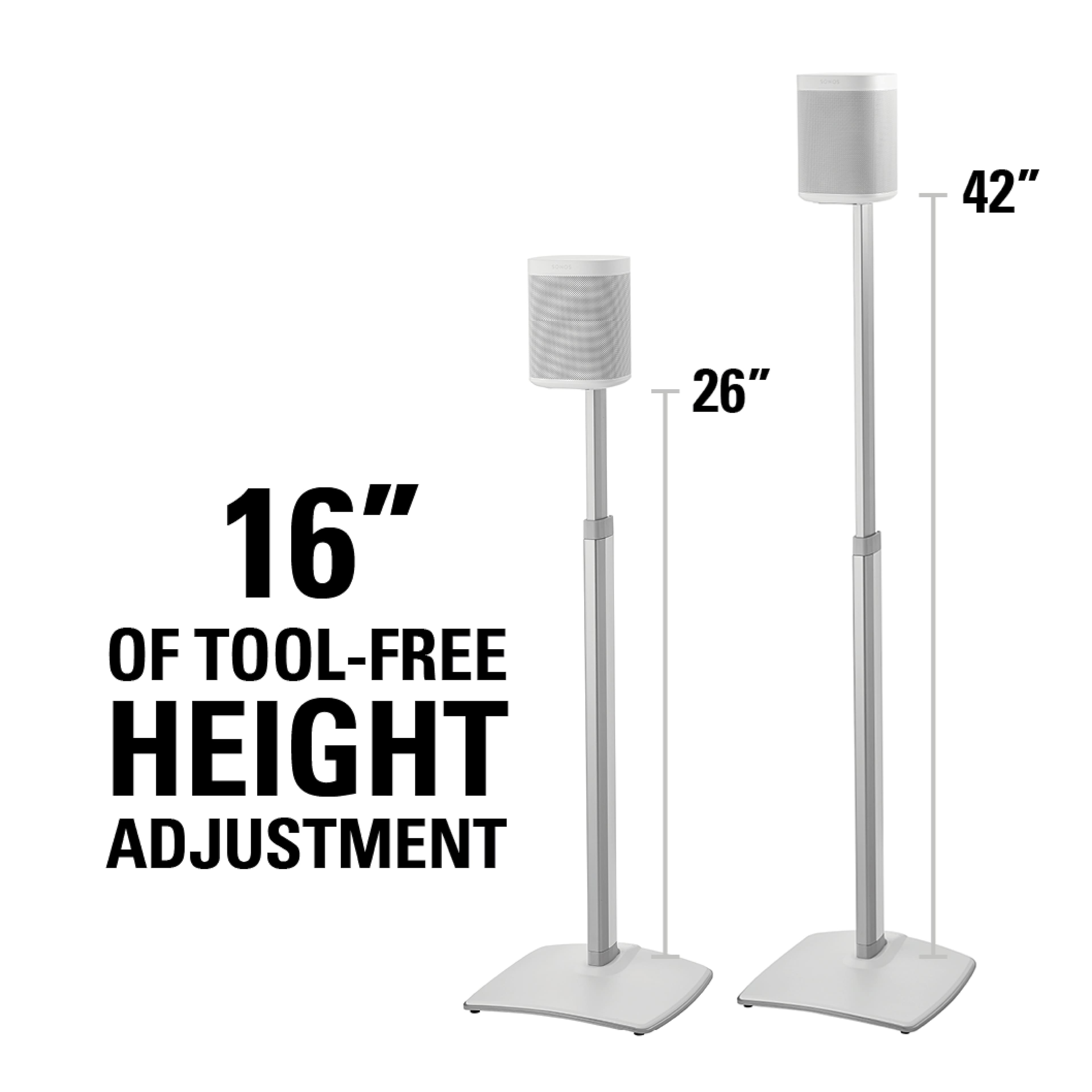 42" of tool-free height adjustment 16" of toll-free height adjustment 26"
