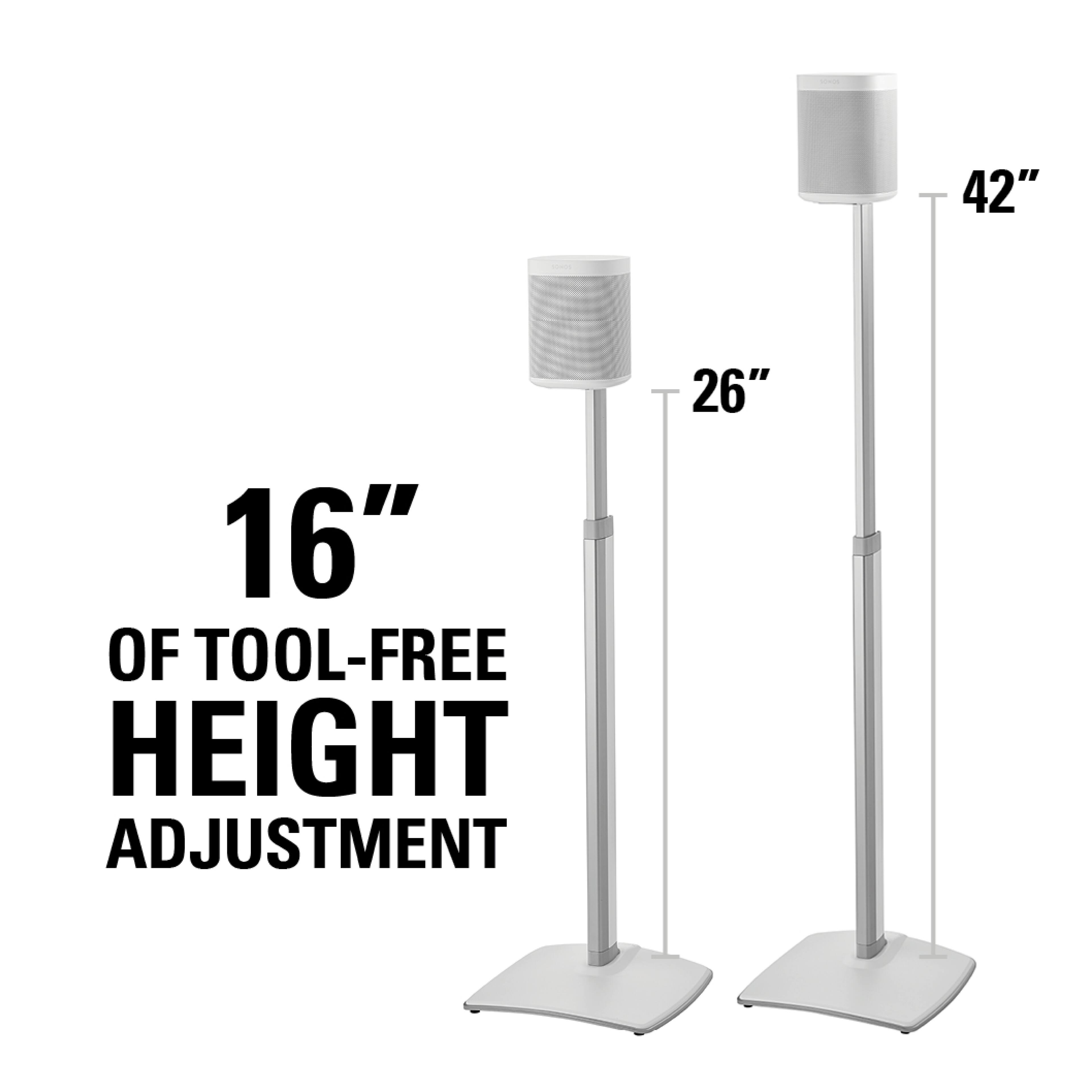 42" of tool-free height adjustment 16" of toll-free height adjustment 26"