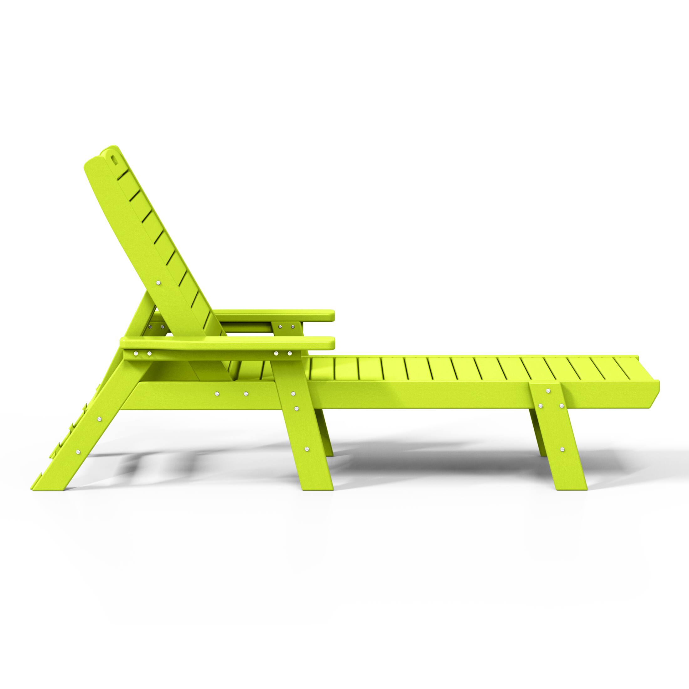 Left. WestinTrends - WestinTrends Malibu Poly Reclining Chaise Lounge - Lime.