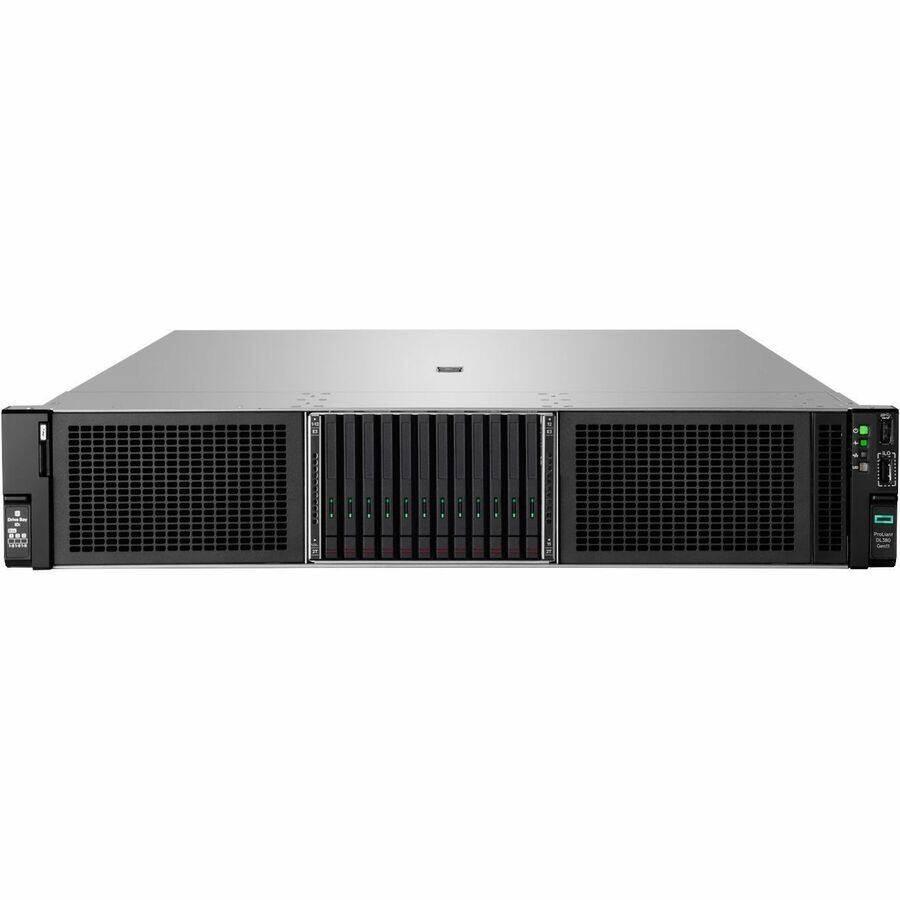 Alt View 3. HP - HPE SMART CHOICE ProLiant DL380 G11 2U Rack Server - 1 x Intel Xeon Silver 4510 2.4 GHz - 64 GB RAM - 16 TB HDD - (2 x - Black.