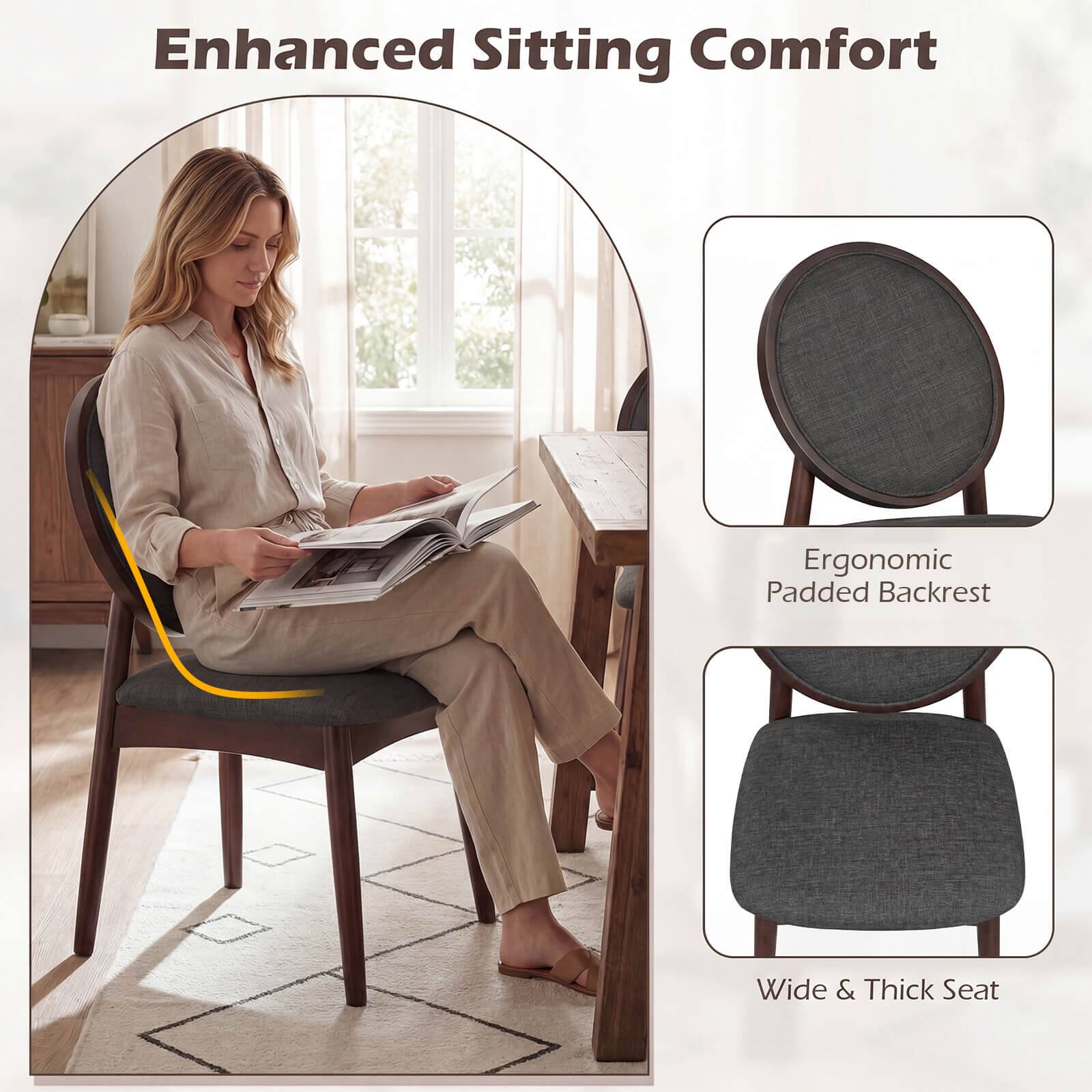 Enhanced Sitting Comfort

Ergonomic Padded Backrest

Wide & Thick Seat