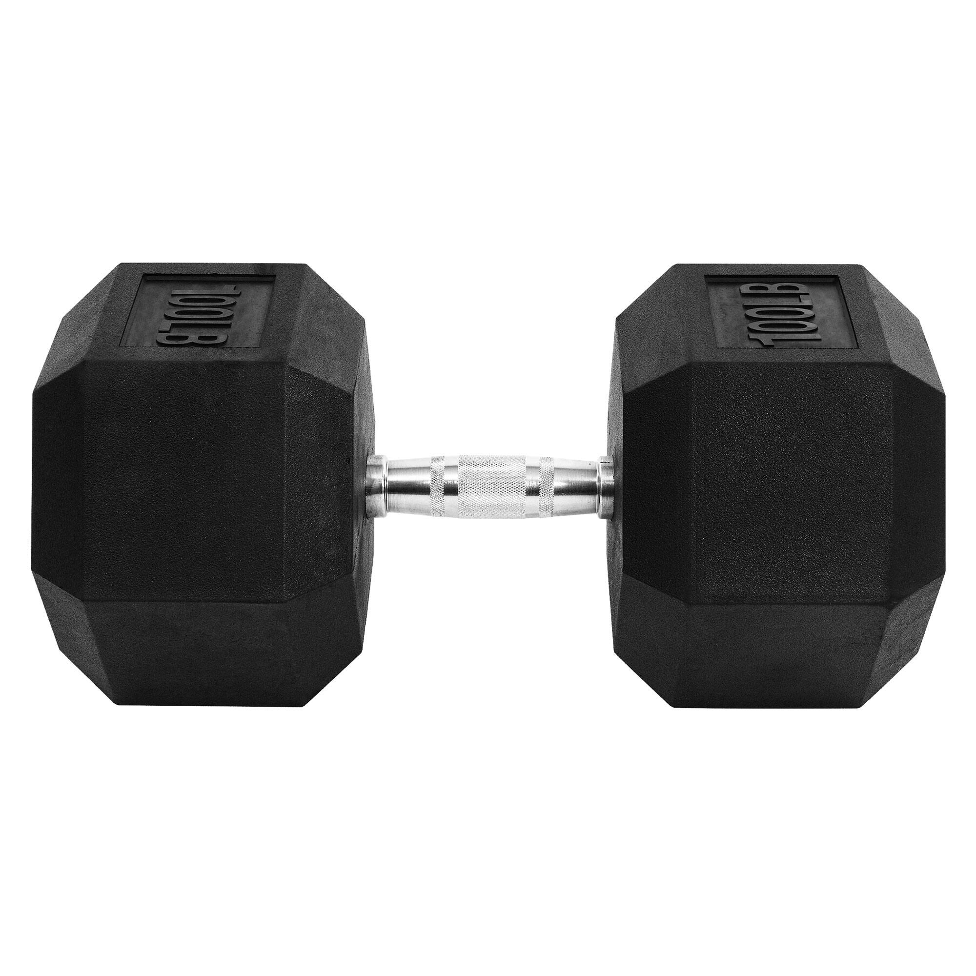 Alt View 3. Signature Fitness - Signature Fitness Hex Single Dumbbell Weight Training Workout Equipment, 100 lb - Black.