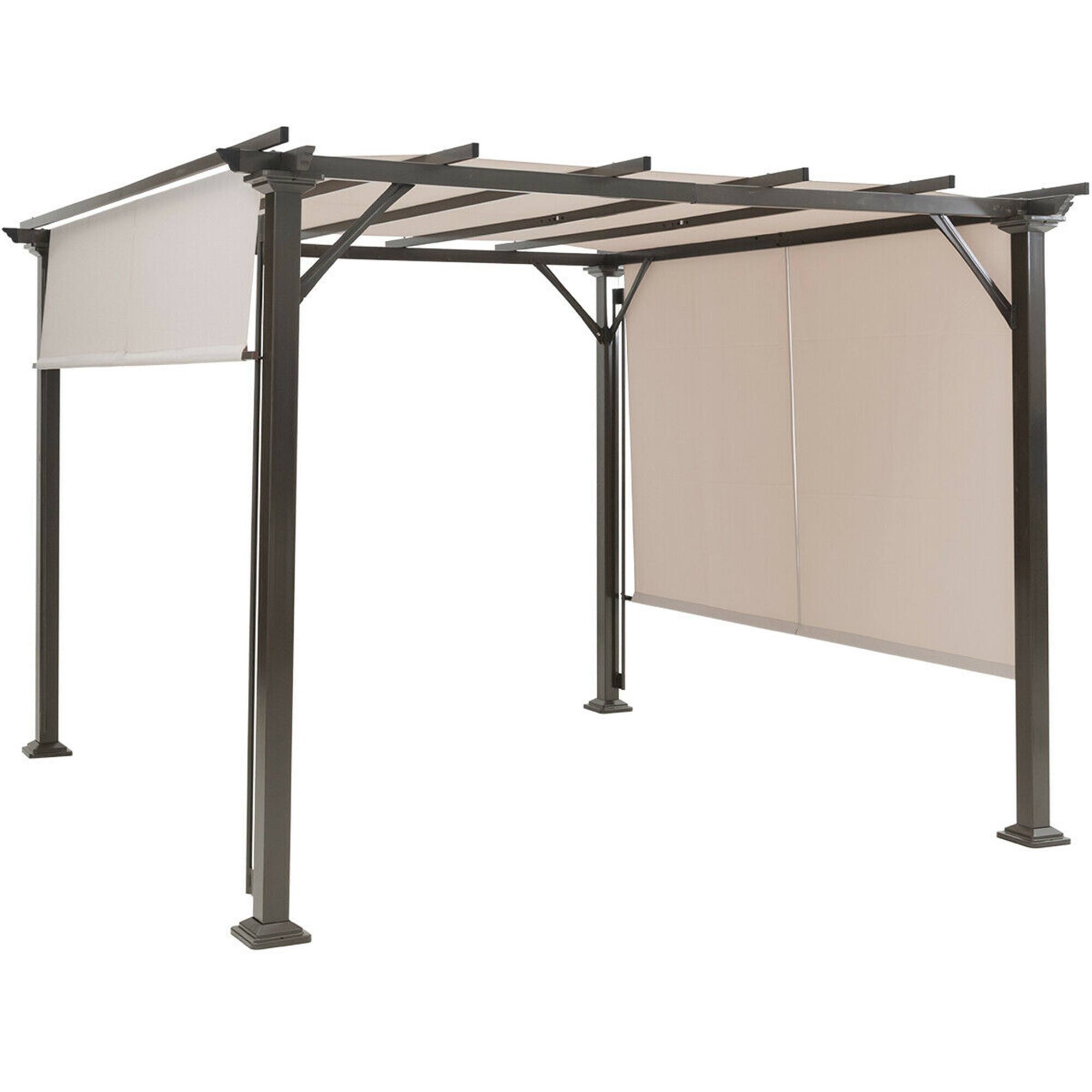 Alt View 5. Costway - Costway 10' X 10' Pergola Kit Metal Frame Gazebo &Canopy Cover Patio Furniture Shelter - Beige.