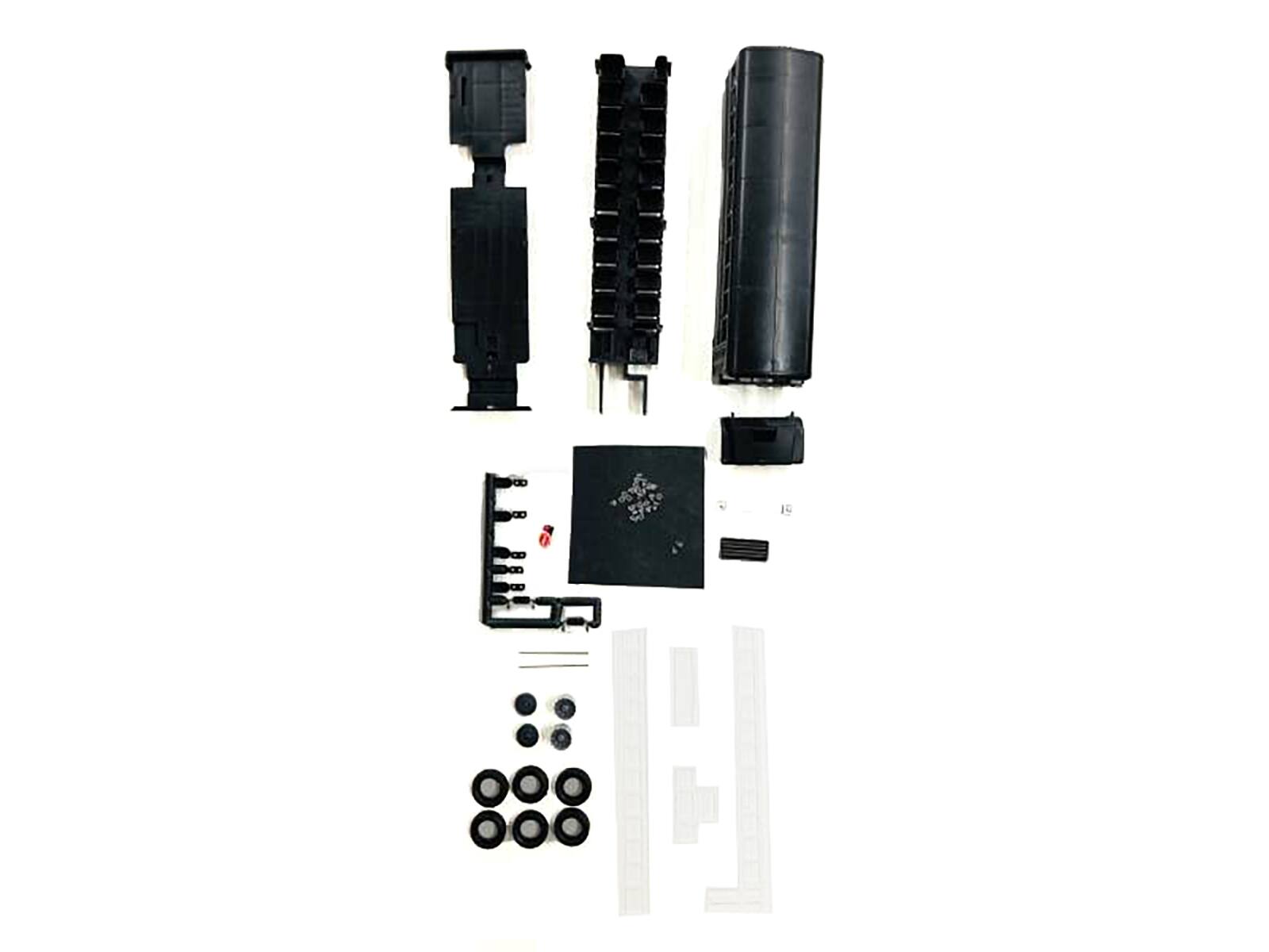 Angle. Promotex - Model Kit School Bus 1/87 (HO) Plastic Model by Promotex - Black.