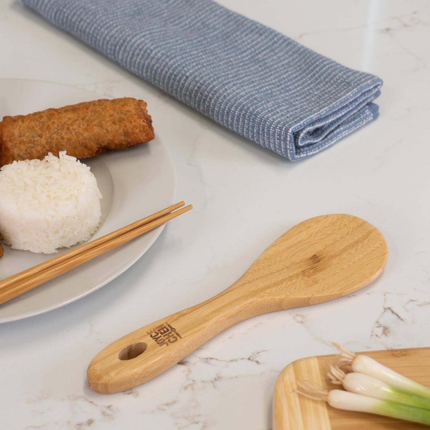 Alt View 5. Escali - Joyce Chen Burnished Bamboo Rice Paddle, 9-Inch - Natural.