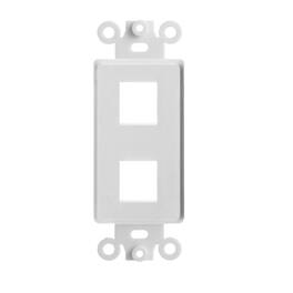 Cmple.com - Cmple - Decorator Wall Plate Insert Decorative Faceplate Standard Keystone Wall Plate Cover - 2-Port - White