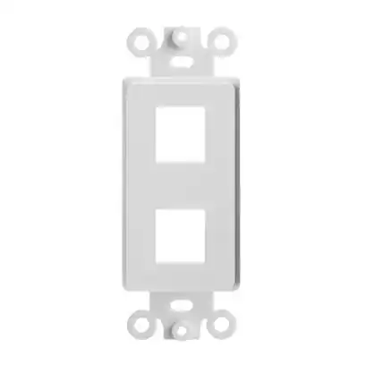 Front. Cmple.com - Cmple - Decorator Wall Plate Insert Decorative Faceplate Standard Keystone Wall Plate Cover - 2-Port - White.