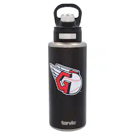 Mustang Drinkware - Cleveland Guardians 32oz. Carbon Fiber Wide Mouth Bottle - Multicolor