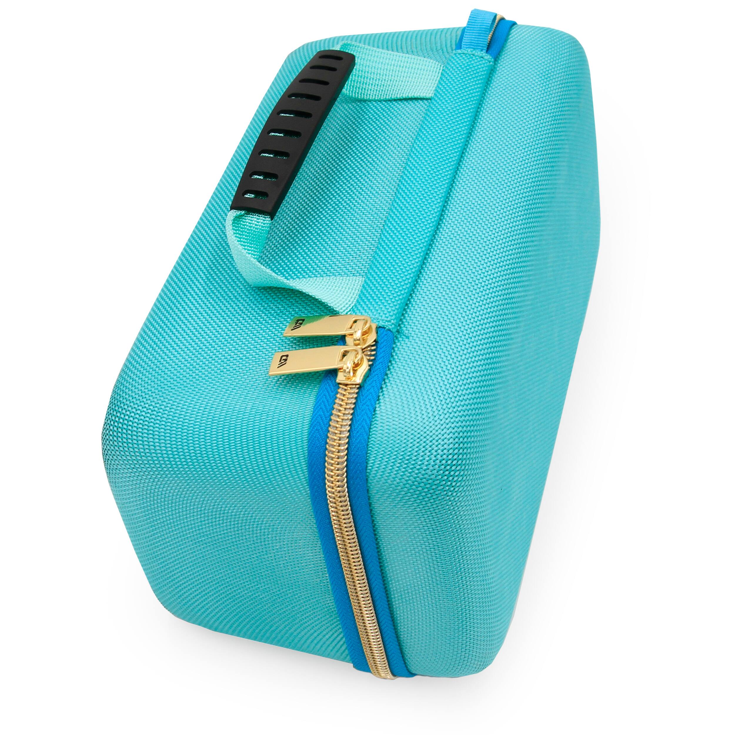 Back. CASEMATIX - Travel Case Fits JBL Flip 7 Portable Bluetooth Speaker, EVA Hard Shell Protection, Carry Handle, Case Only - Turquoise.