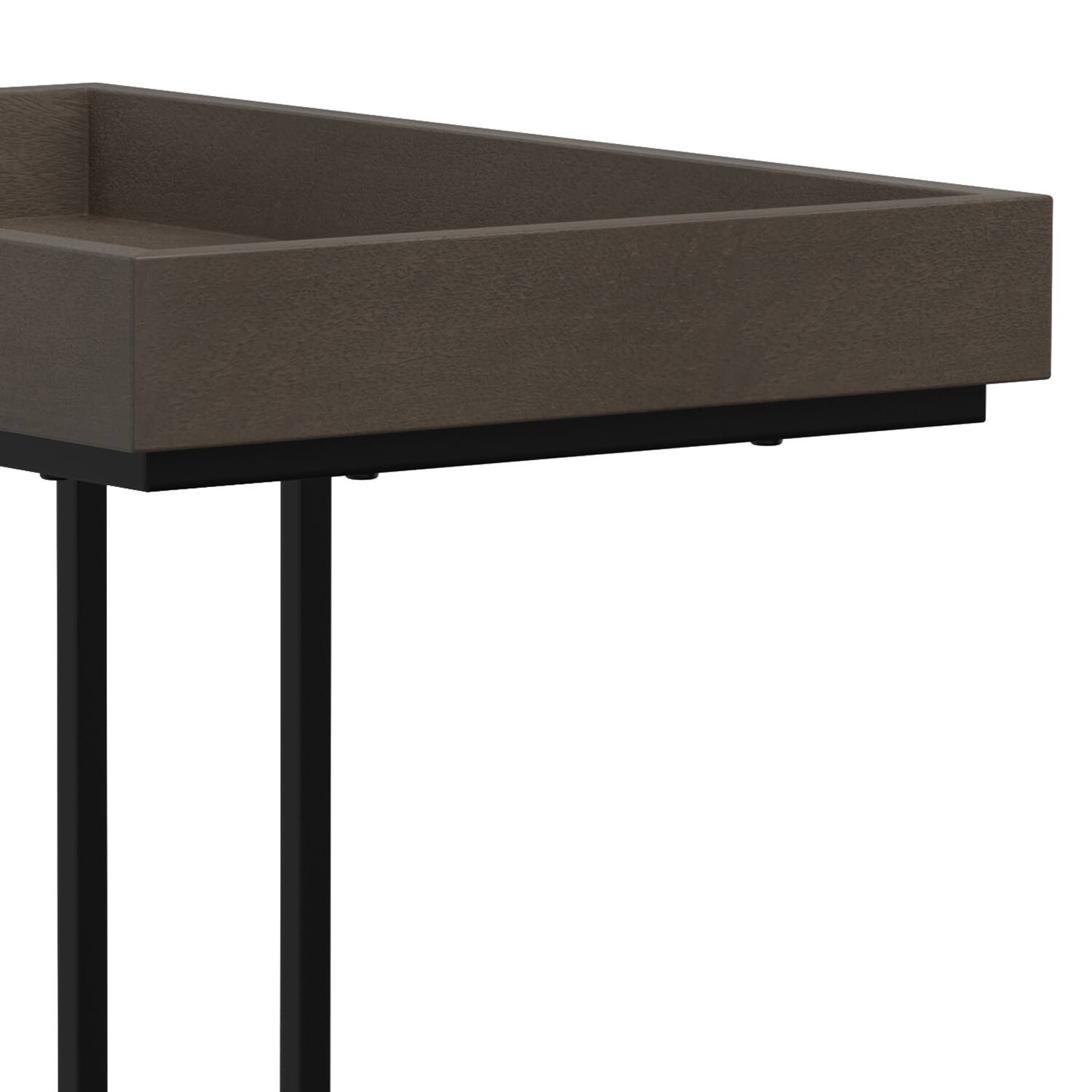 Alt View 4. Simpli Home - Gallagher SOLID MANGO WOOD and Metal 12 inch Wide Rectangle Industrial C Side Table in Walnut Brown, Fully Assembled - Walnut Brown.