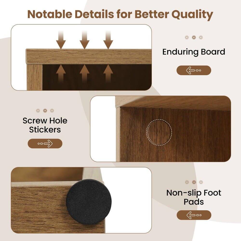 Notable Details for Better Quality

- Enduring Board
- Screw Hole Stickers
- Non-slip Foot Pads
