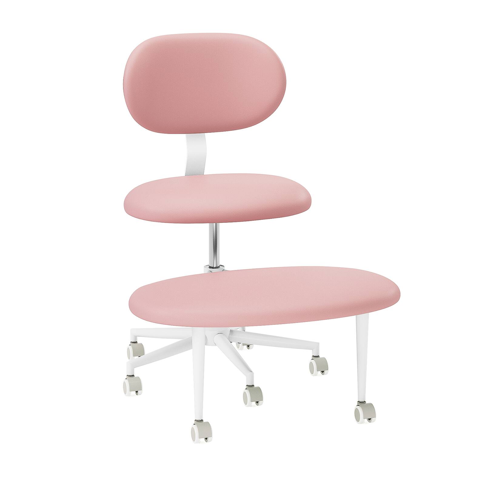 Alt View 7. Pinmoco - Pinmoco - Upholstered Office Chair Adjustable Height Ergonomic Office Chair with Lumbar Support and Wheels - Pink.