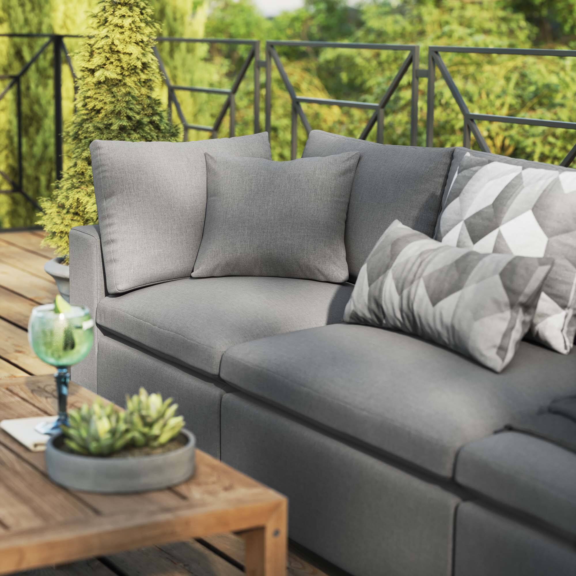 Back. Modway - Commix Overstuffed Outdoor Patio Sofa by Modway - Charcoal.
