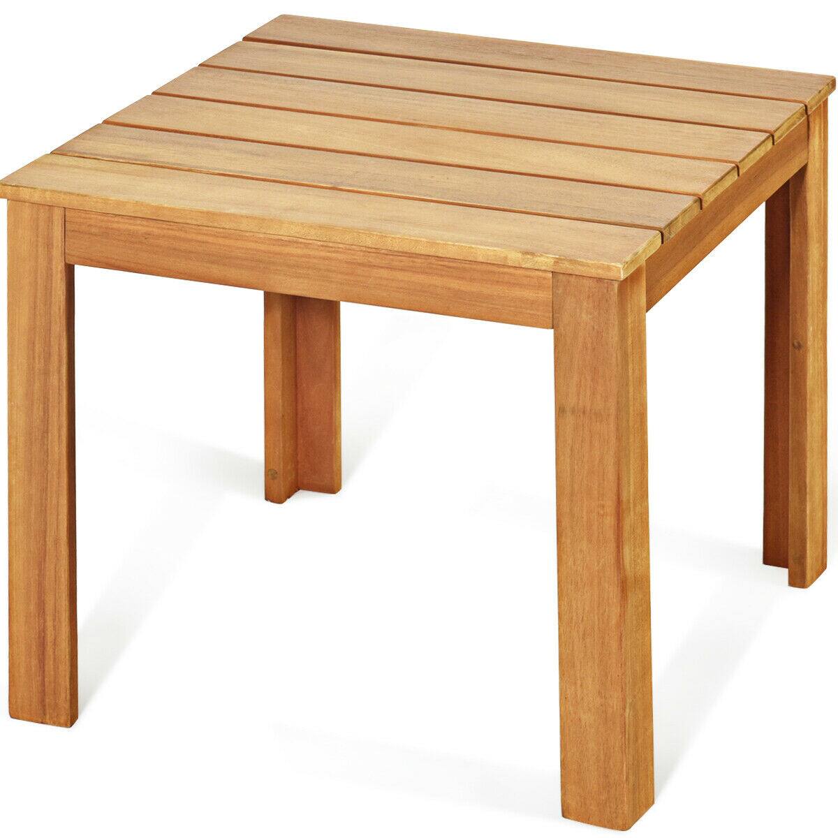 Alt View 5. Gymax - Gymax Wooden Square Side End Table Patio Coffee Bistro Table Indoor Outdoor Natural - Natural.