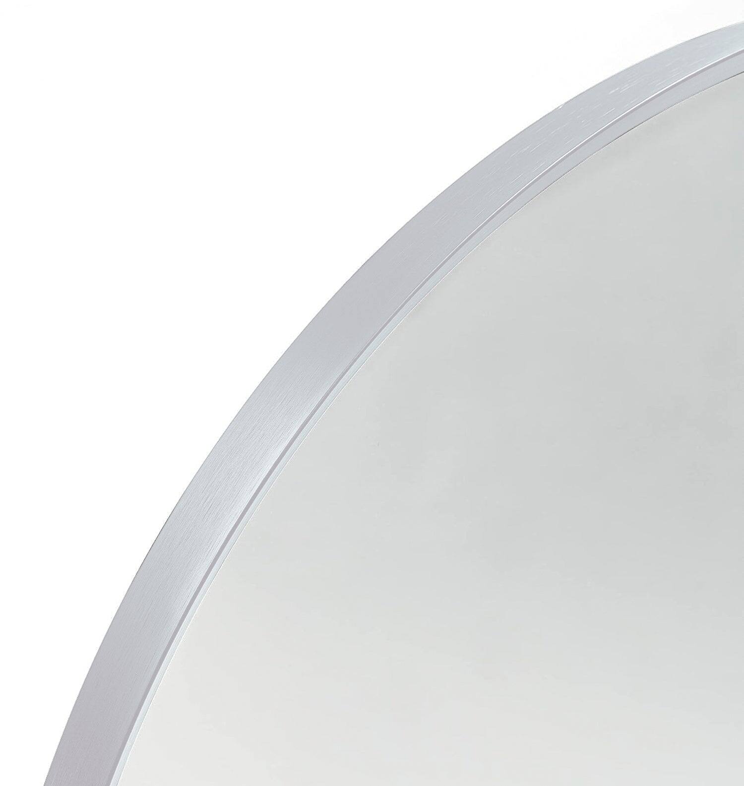 Alt View 5. BreeBe - 20x30 Inch Silver Metal Framed Arched Bathrrom Mirror for Wall. - Silver.