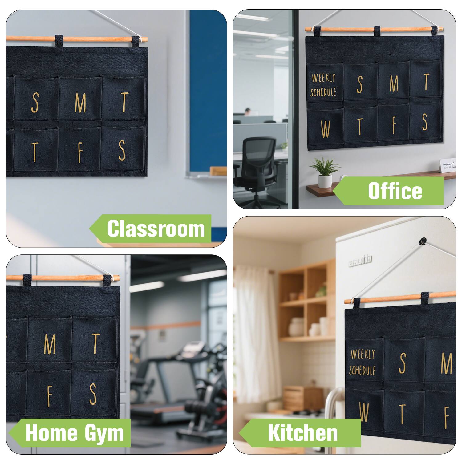 - Classroom
  - WEEKLY SCHEDULE
  - S M T
  - T F S

- Office
  - WEEKLY SCHEDULE
  - S M T
  - W T F S

- Home Gym
  - M T
  - F S

- Kitchen
  - WEEKLY SCHEDULE
  - S M T
  - W T F