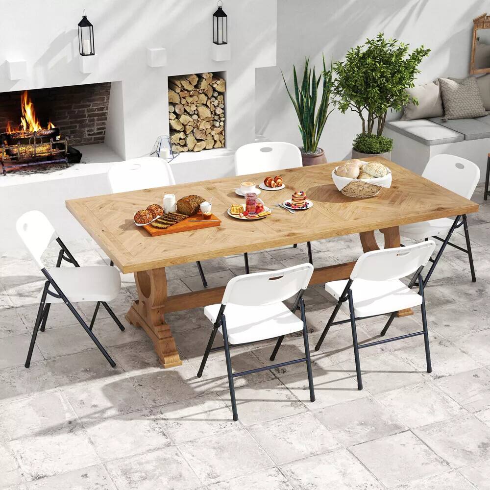 Alt View 5. Essen Blissed - 6 Pack Large Back Folding Chair for Indoor Outdoor Events, Wedding, Party, Restaurant, Meeting Room White - White.