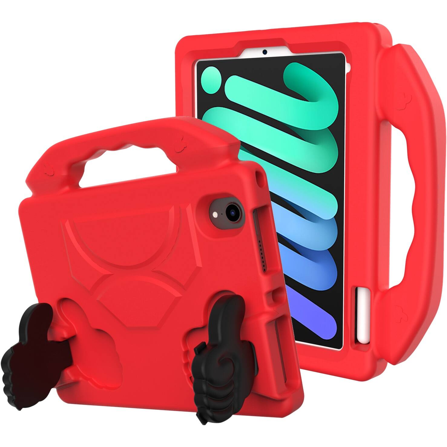 Alt View 14. SaharaCase - YES! Series KidProof Case for Apple iPad mini (A17 Pro) and Apple iPad mini (6th Generation 2021) - Red.