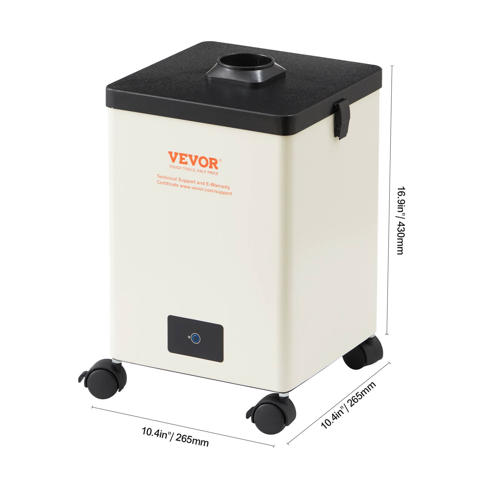 VEVOR TOUGH TOOLS, HALF PRICE  
Technical Certificate Support and E-Warranty  
www.vevor.com/support  

16.9in" / 430mm  
10.4in" / 265mm  
10.4in" / 265mm  
10.4in" / 265mm  
4in"