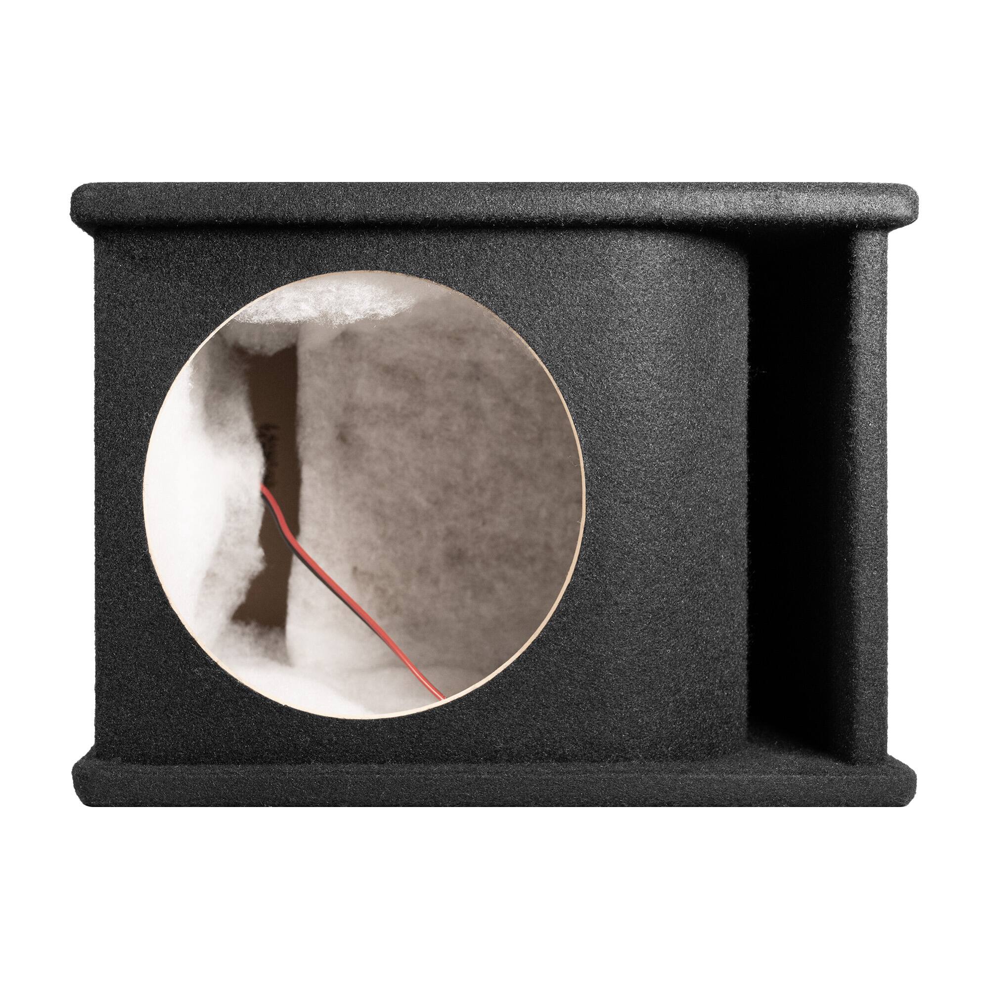 Alt View 2. QPower - QPower 10" Single Horn Ported Subwoofer Box Enclosure, 5/8" MDF, Black Carpet - BLACK.