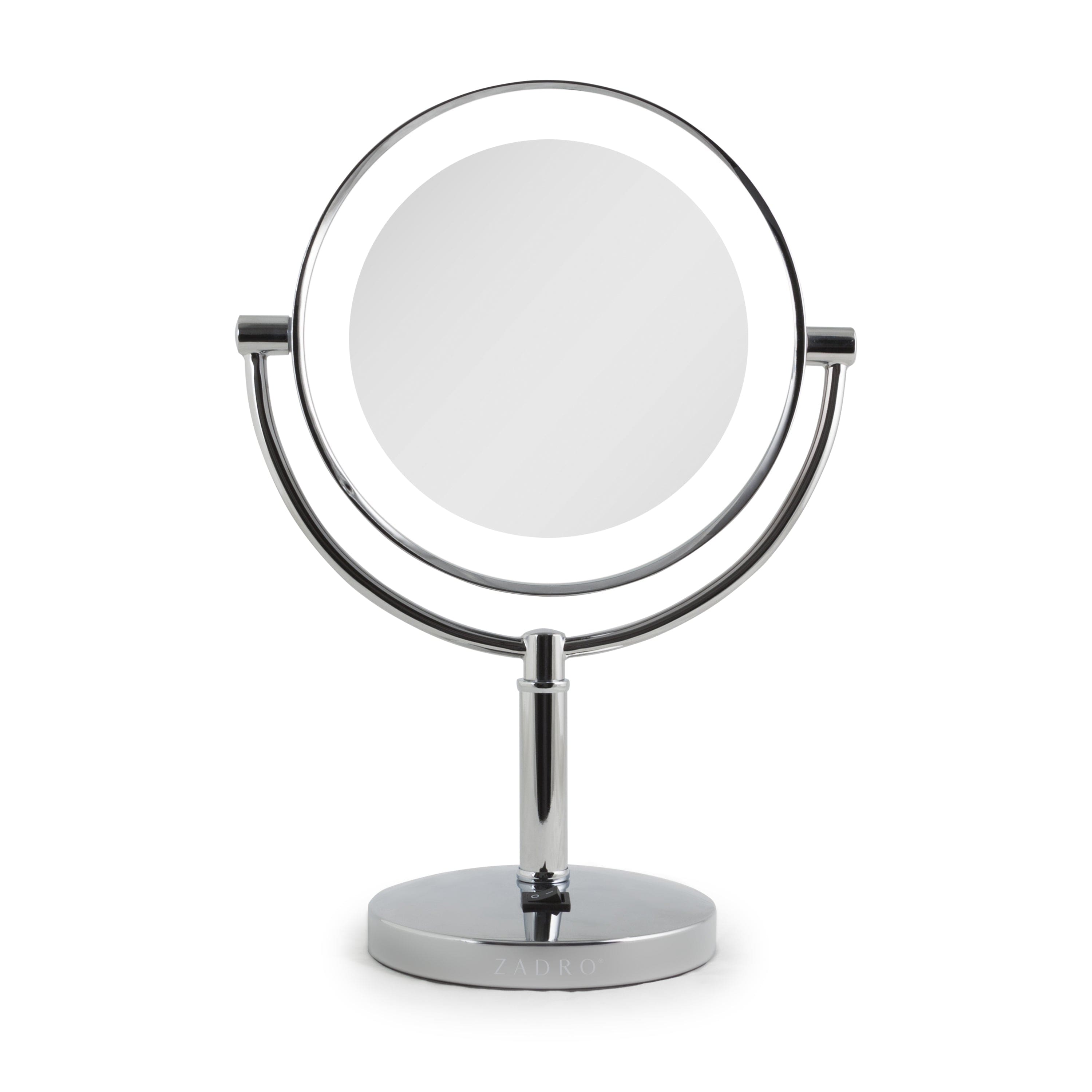 Zadro - Laguna, LED Lighted Makeup Mirror with Magnification Options 5X, 10X - Chrome