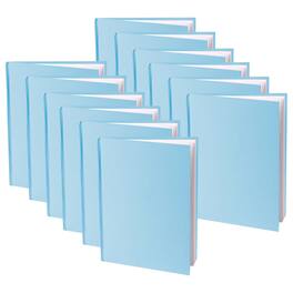 YOUNG AUTHORS - Blue Hardcover Blank Book, White Pages, Portrait, 14 Sheets/28 Pages, Pack of 12 - 8"H x 6"W