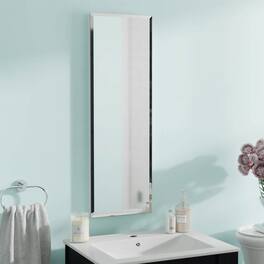 Hivvago - Narrow Bathroom Medicine Cabinet Frameless Mirror 12 x 36 inch - White